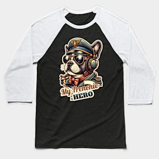 Pilot French bulldog Baseball T-Shirt